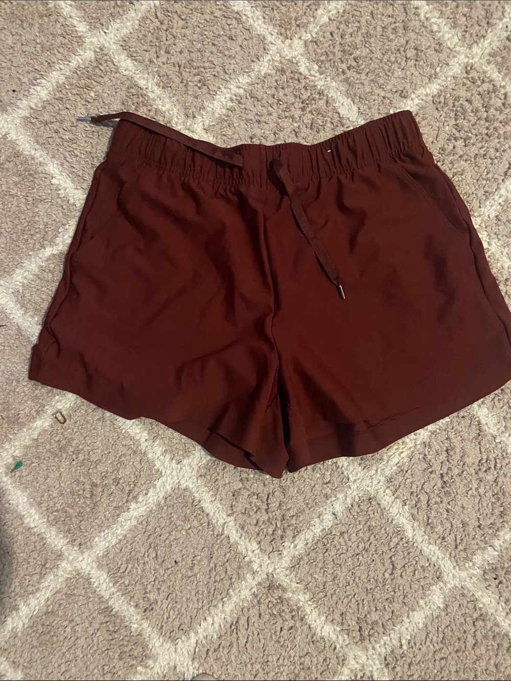 Old Navy Women's Athletic Drawstring Shorts in Burgundy